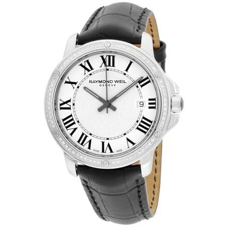 Raymond Weil Мужские часы Tango White Dial с кожаным ремешком 5591LS100300