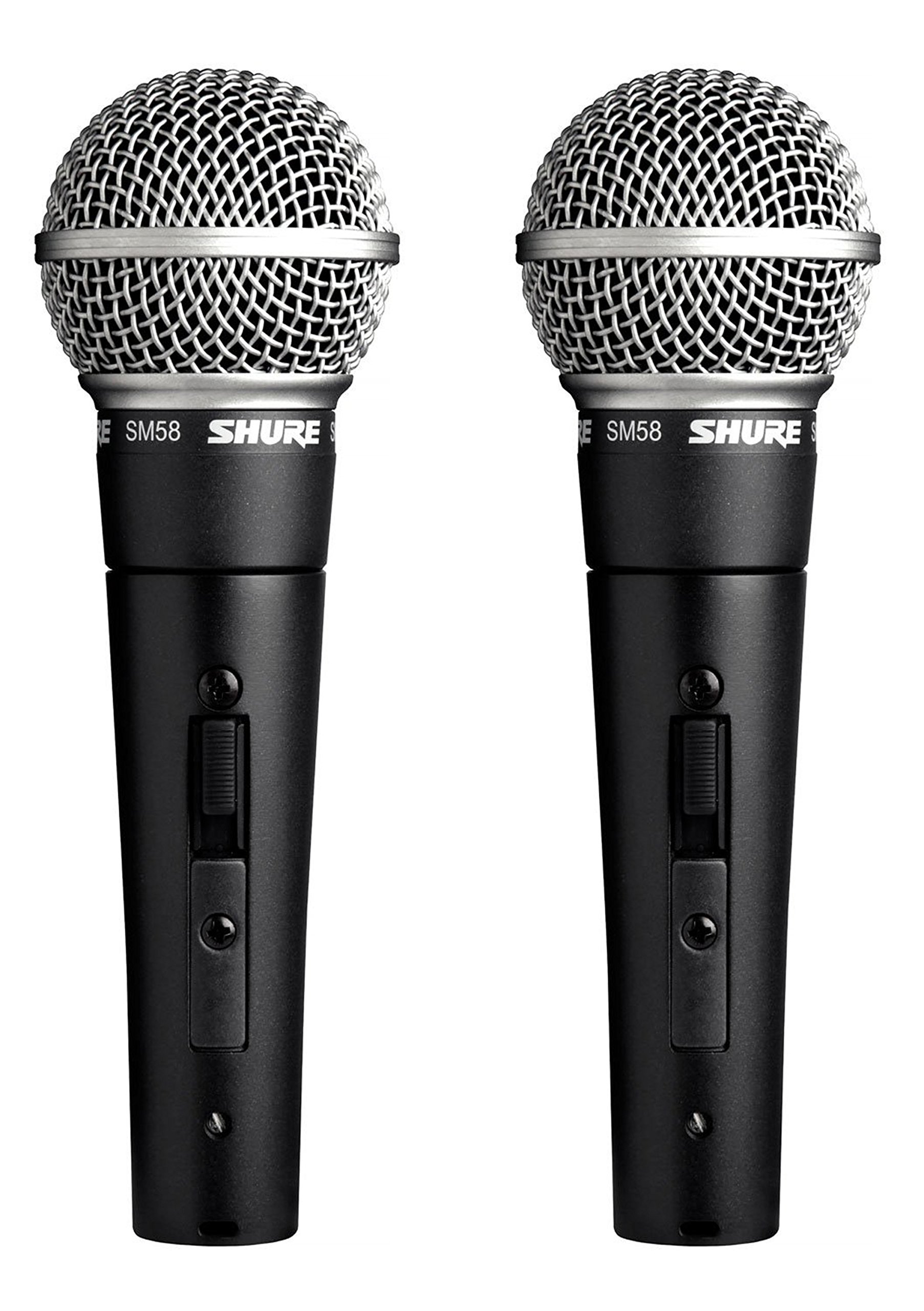Shure SM58S Профессиональный вокальный микрофон с выключателем (2 шт.)