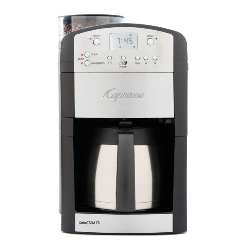 Capresso 465 CoffeeTeam TS Цифровая кофеварка на 10 чашек с конической кофемолкой и термографом