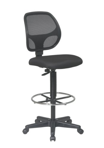 Office Star Кресло для рисования Deluxe с сетчатой спинкой и регулируемой опорой для ног