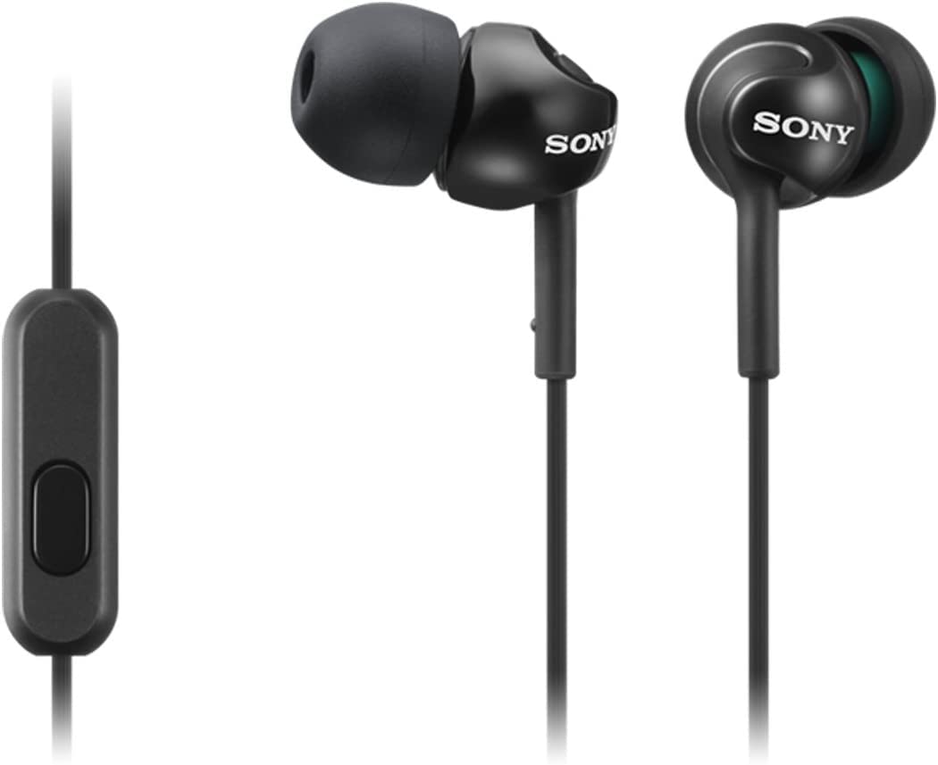 Sony Проводные наушники Deep Bass с управлением смартфоном и микрофоном — черный металлик