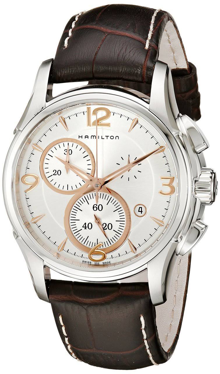 Hamilton Мужские часы H32612555 Jazzmaster с хронографом с серебряным циферблатом