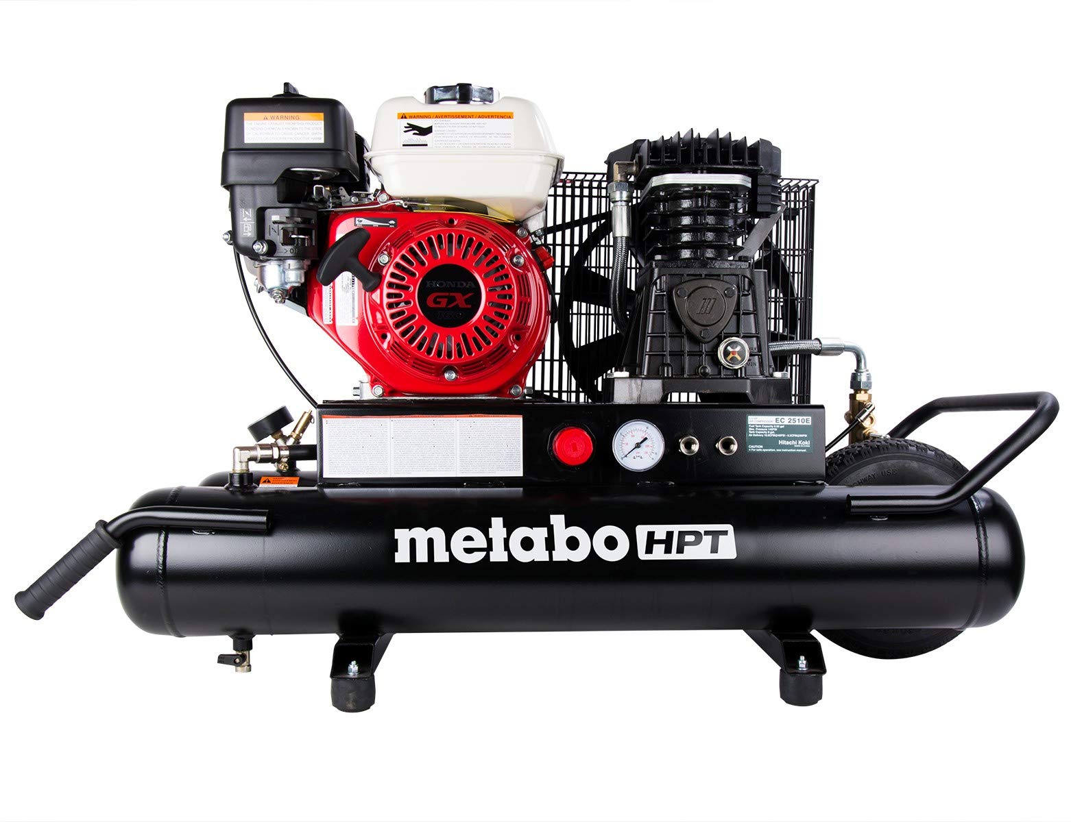 Metabo HPT Air Compressor, Wheeled, 8-Gallon, Gas Power...