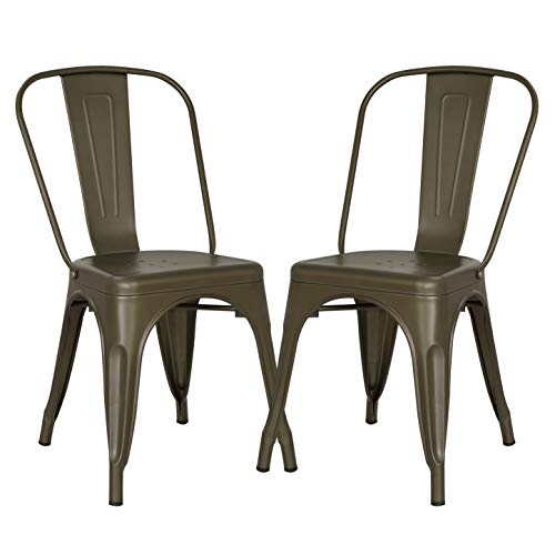 POLY & BARK Металлическое кресло Trattoria для кухни и столовой белого цвета (набор из 4 шт.)