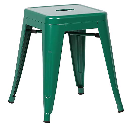  POLY & BARK Trattoria 18-дюймовый металлический боковой обеденный стул и барный стул темно-зеленого цвета (набор из 4 шт.)...