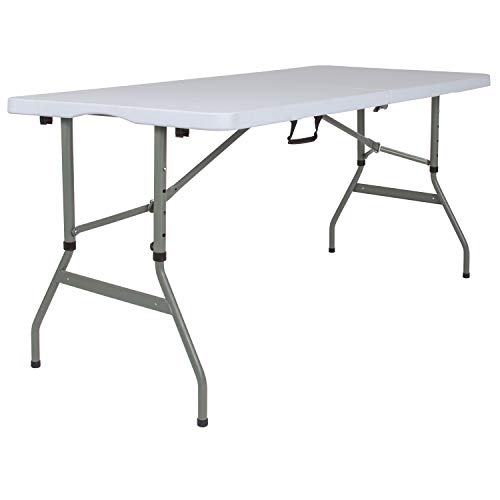 Flash Furniture Складной стол с гранитной столешницей белого и серого цвета B