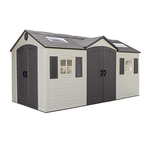 Lifetime 60079 Outdoor Storage Dual Entry Shed, 15 x 8 ...