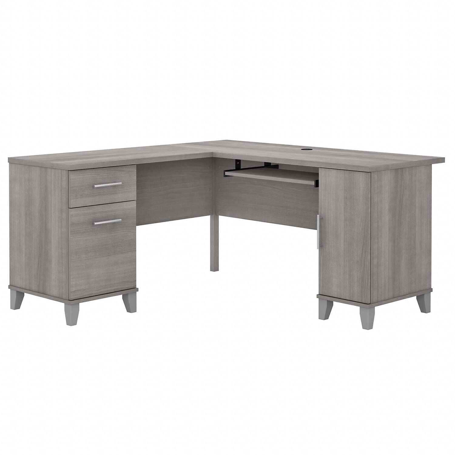 Bush Furniture Письменный стол Somerset L-образной формы мощностью 60 Вт с местом для хранения в платиново-сером цвете