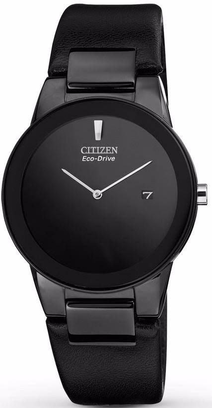 Citizen Мужские часы Axiom Eco-Drive с черным кожаным ремешком AU1065-07E