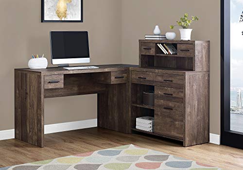 Monarch Specialties L-образный угловой компьютерный стол Hutch для дома и офиса