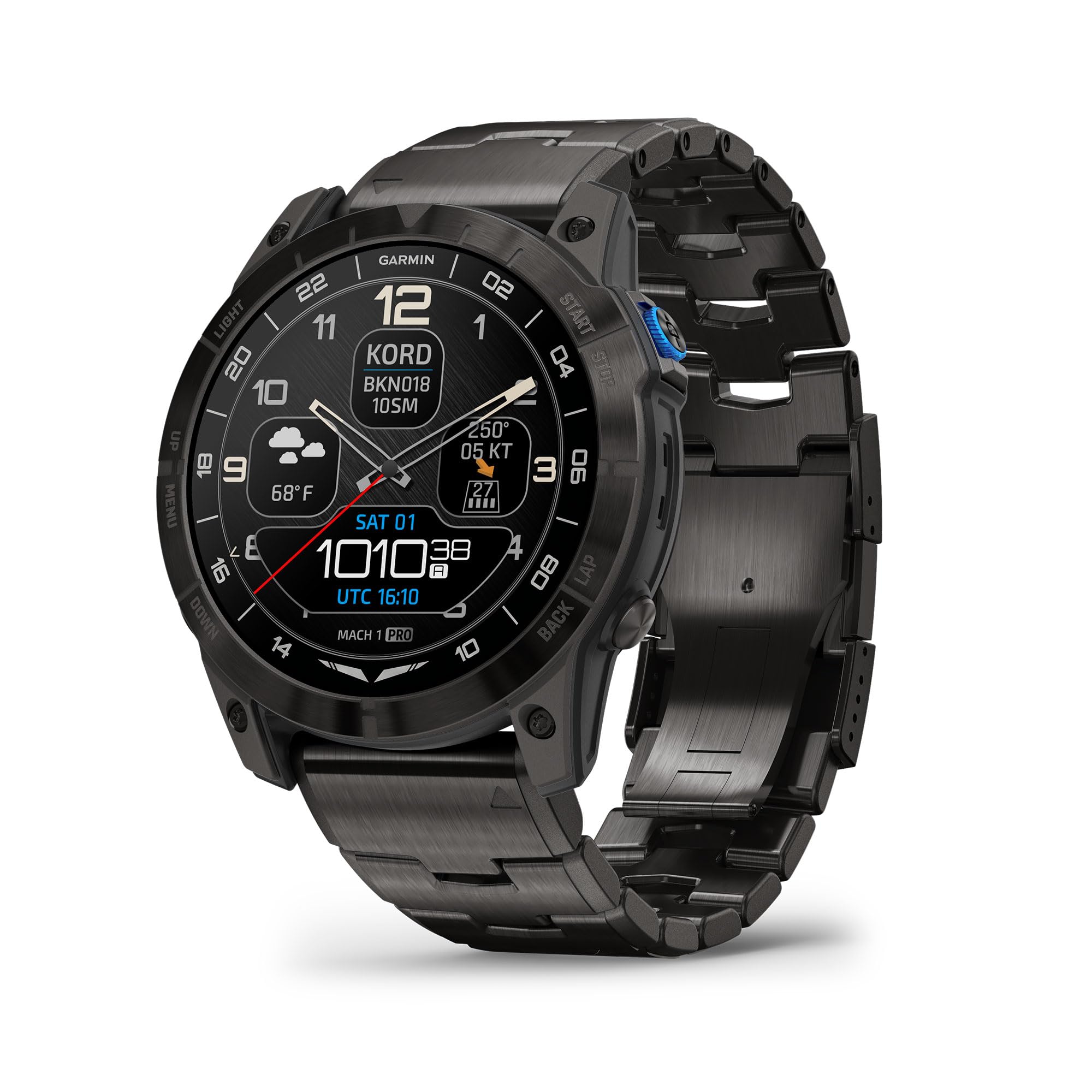 Garmin D2™ Mach 1 Pro, Aviator Smartwatch with GPS Moving Map, Aviation Weather, Health and Wellness Features, AMOLED Display, and Built-in Flashlight