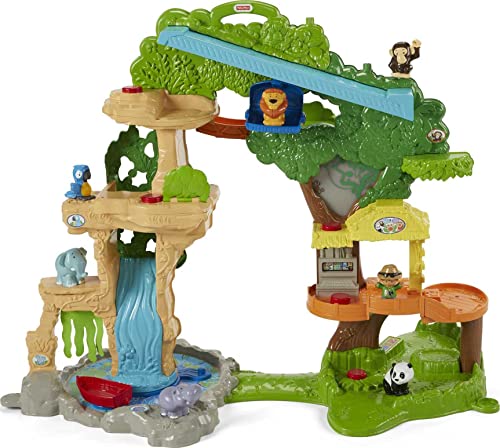  Fisher-Price Игровой набор Little People для малышей Share & Care Safari Игрушка высотой 2 фута со световыми звуками и 7 фигурками для...