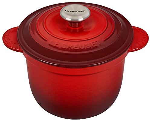 Le Creuset Эмалированный чугунный горшок для риса с ручкой из нержавеющей стали и вставкой из керамики