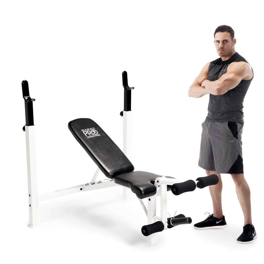 Marcy Fitness Регулируемая скамья для тяжелой атлетики в олимпийском домашнем спортзале со стойкой