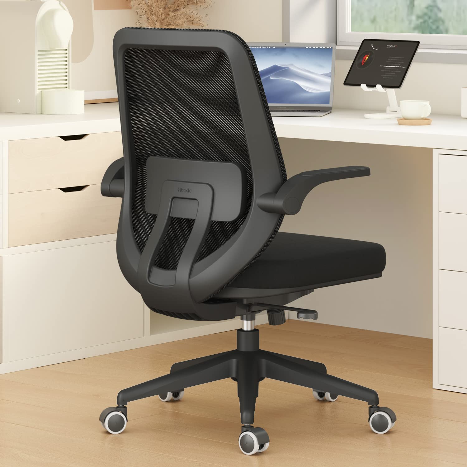  Hbada Офисный стул Стул для рабочего стола Поворотные домашние комфортные стулья с откидными подлокотниками и...