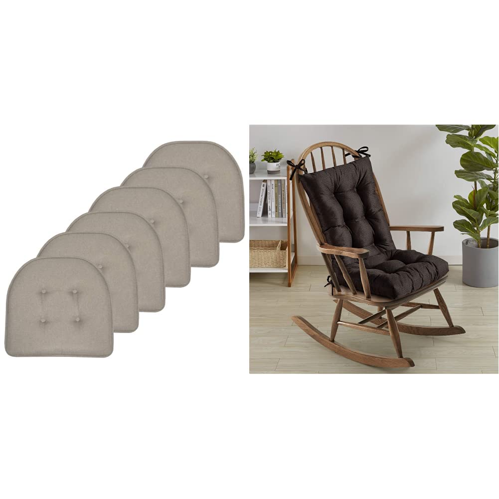  Sweet Home Collection Подушка для стула Подушечки из пеноматериала с эффектом памяти Тафтинговая нескользящая резино...