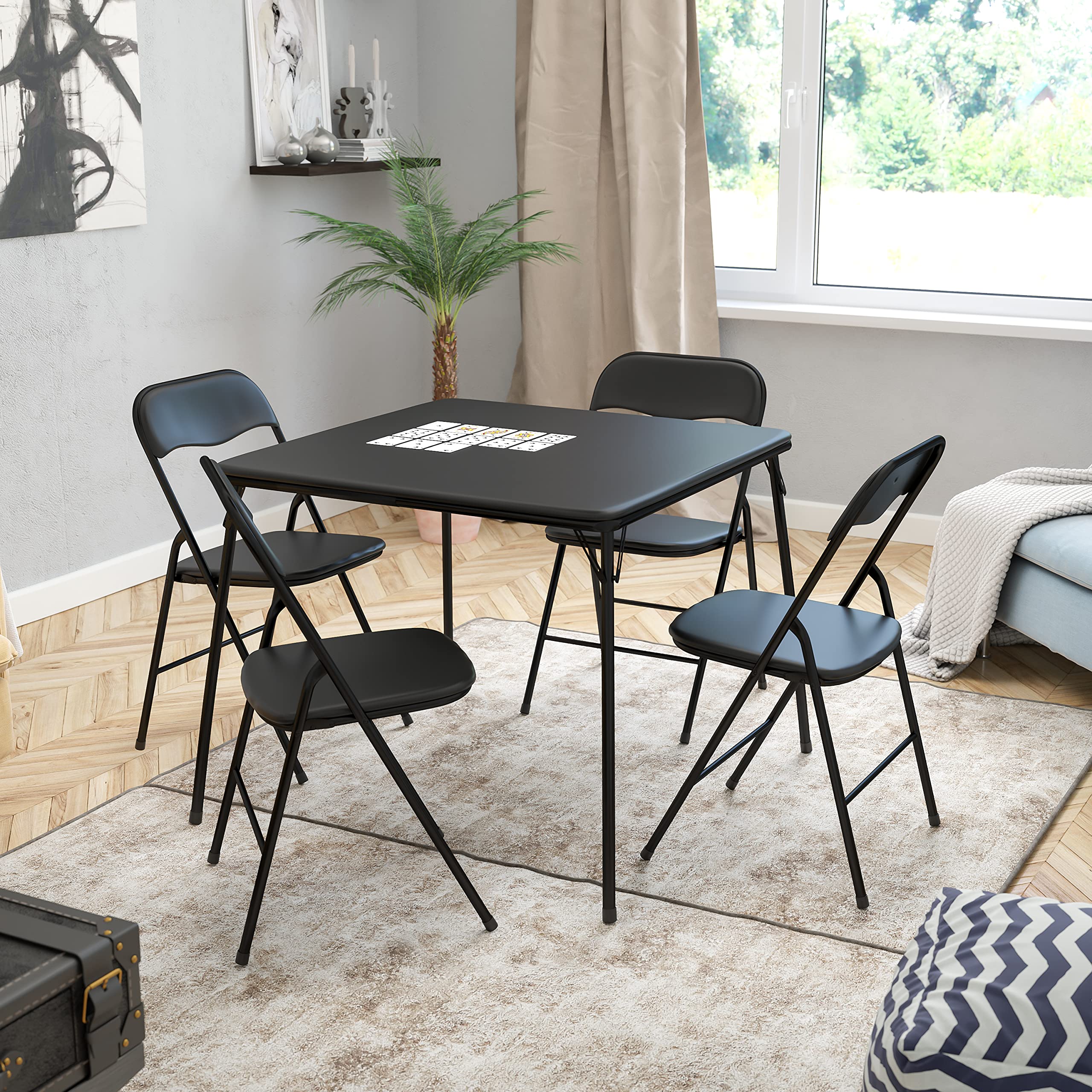 Flash Furniture Черный складной стол и стул из 5 предметов