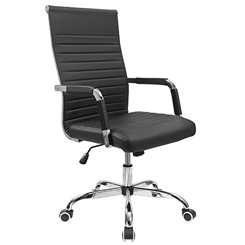  Furmax Ребристый офисный стул со средней спинкой из искусственной кожи Исполнительный стул для конференций Ре...