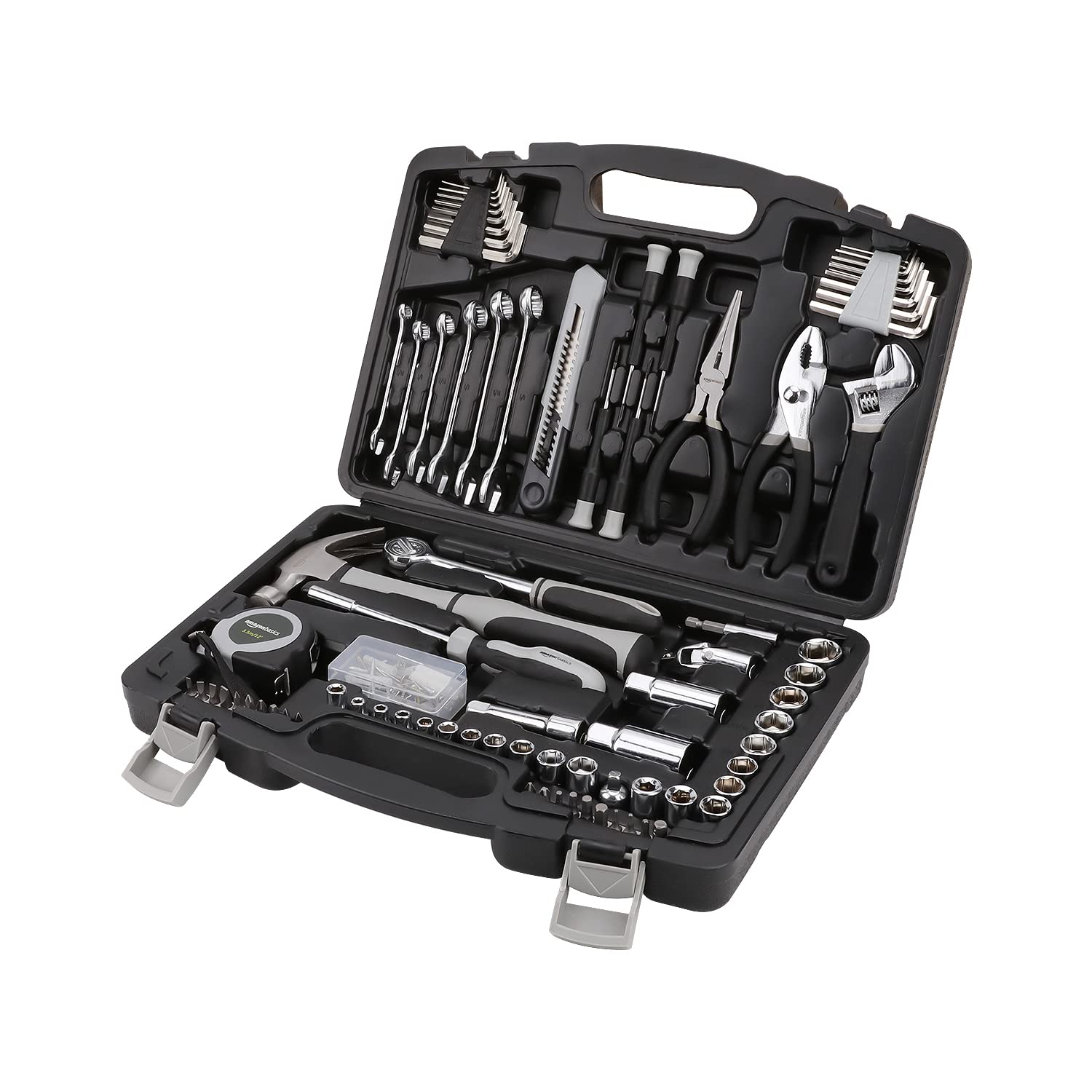 Amazon Basics Набор ручных инструментов для общего домашнего ремонта и механика