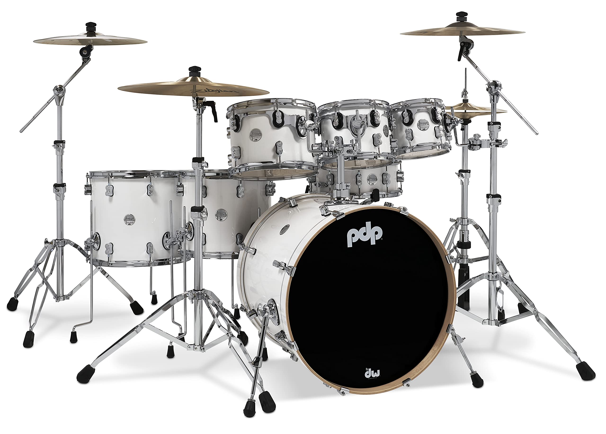 PACIFIC PDP By DW 7-Piece Concept Maple Shell Pack with...