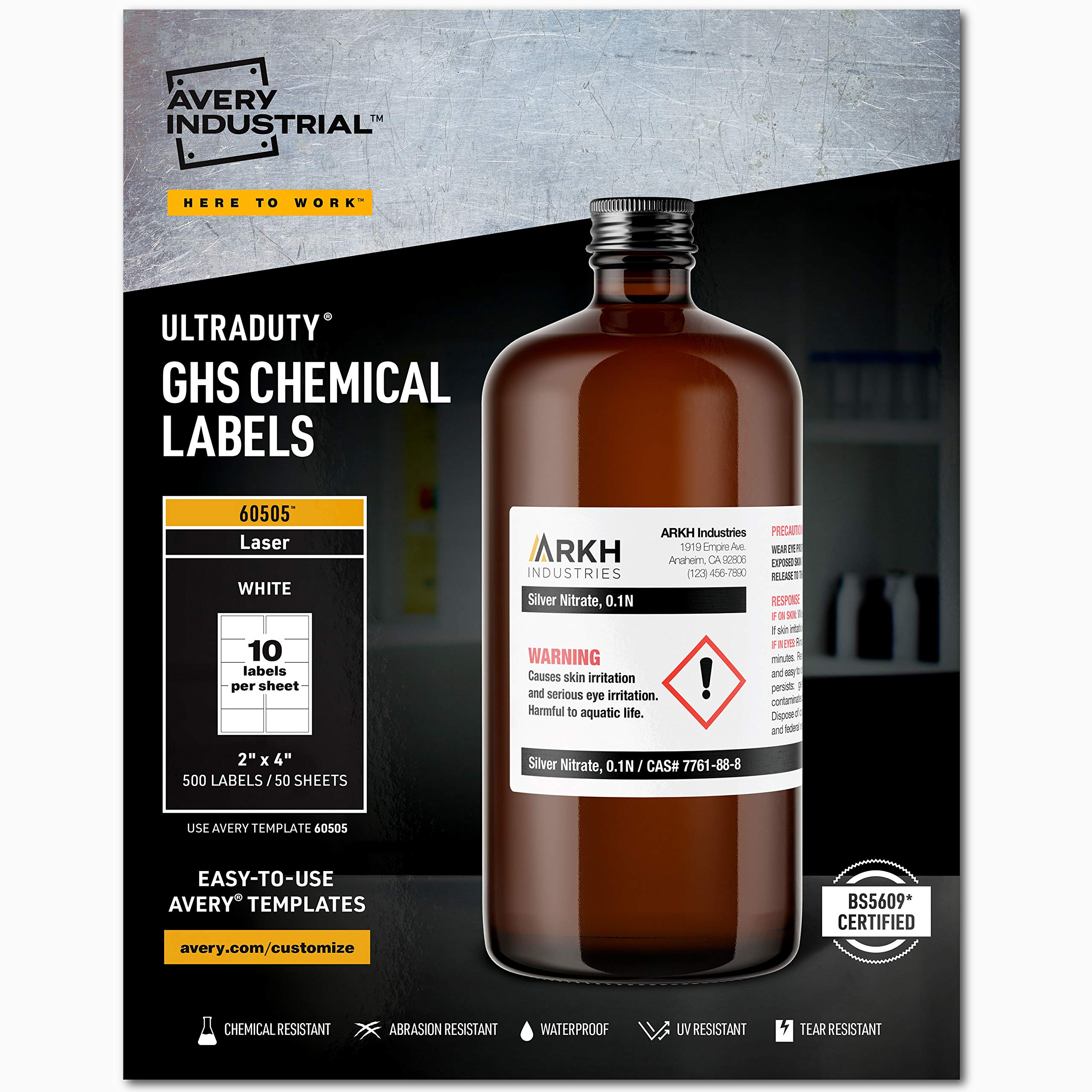 Avery Химические этикетки UltraDuty GHS для лазерных пр...