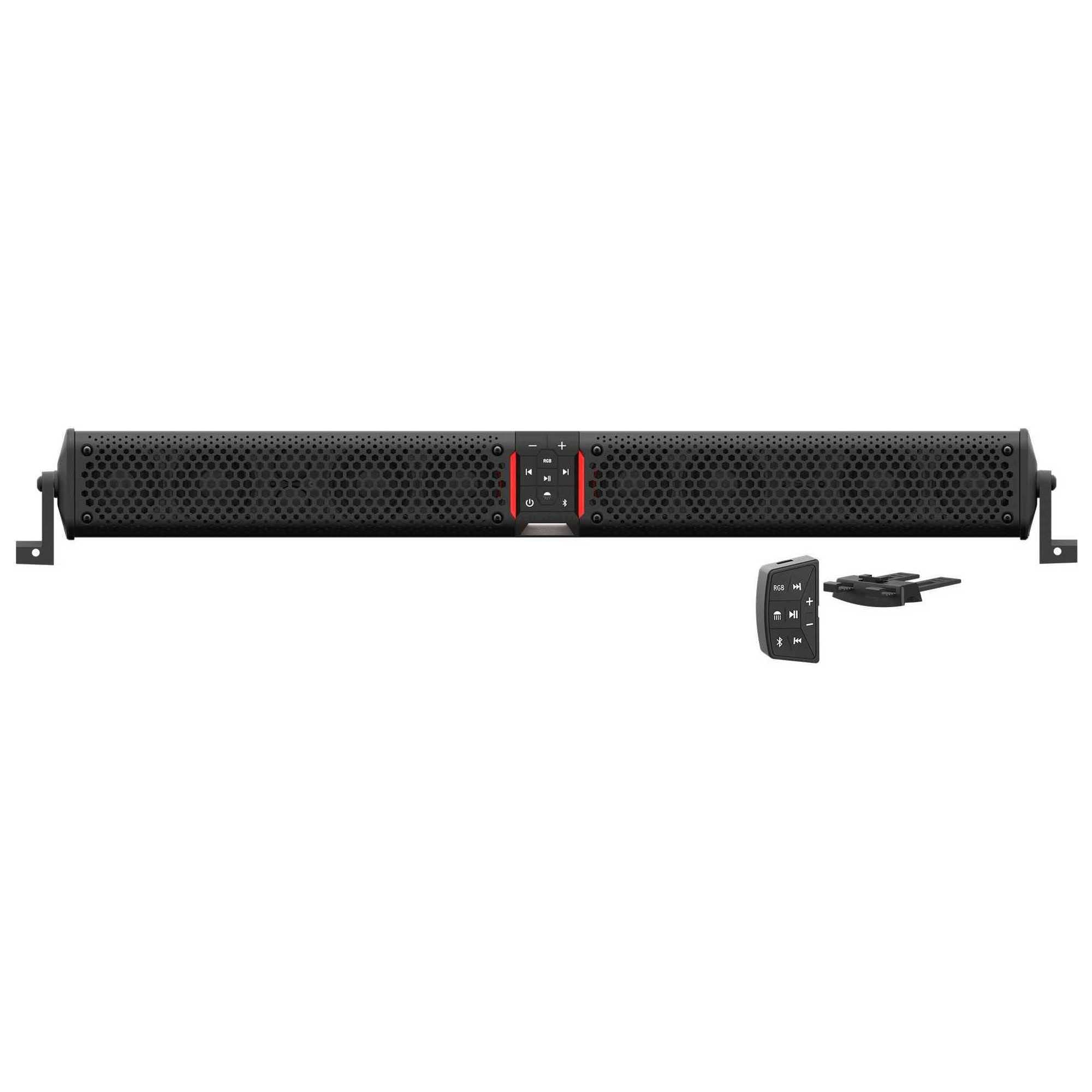 Wet Sounds Stealth XT 12-B - All-in-One IP67 Weatherproof 300-Watt Amplified Bluetooth 12-Speaker Soundbar with Remote - Black