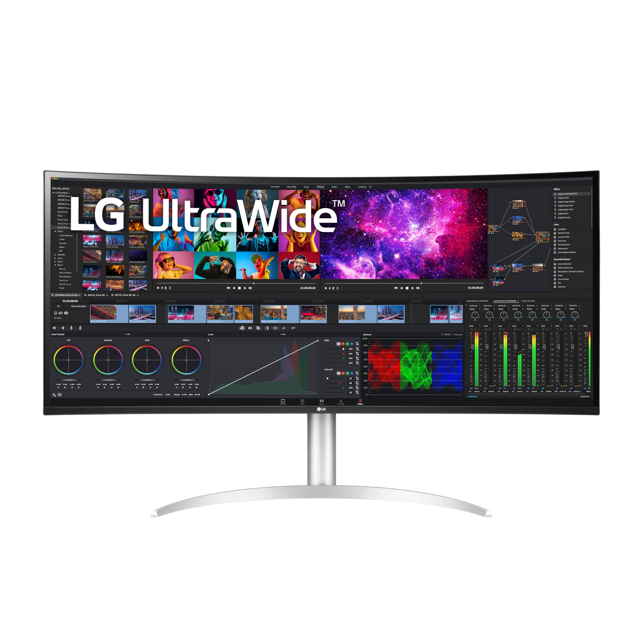  LG Electronics LG 40WP95C-W 40” UltraWide Curved WUHD (5120 x 2160) 5K2K Nano IPS Display, DCI-P3 98% (Typ.) with HDR10, Thunderbolt 4 with 96W PD, 3-Side Virtually Borderless Design Tilt/Height/Swivel...