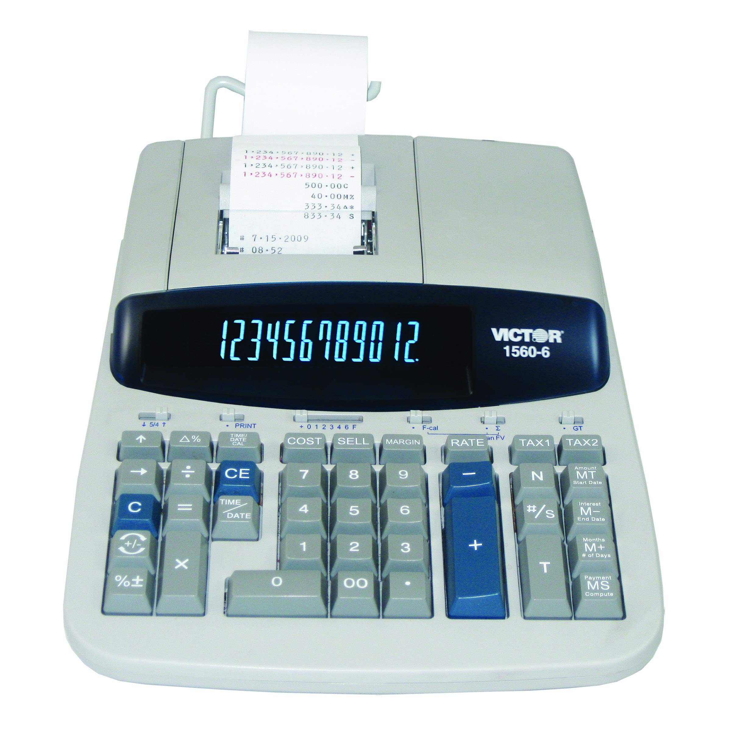  Victor 1560-6 12-разрядный калькулятор коммерческой печати для тяжелых условий эксплуатации с большим дисплеем и...