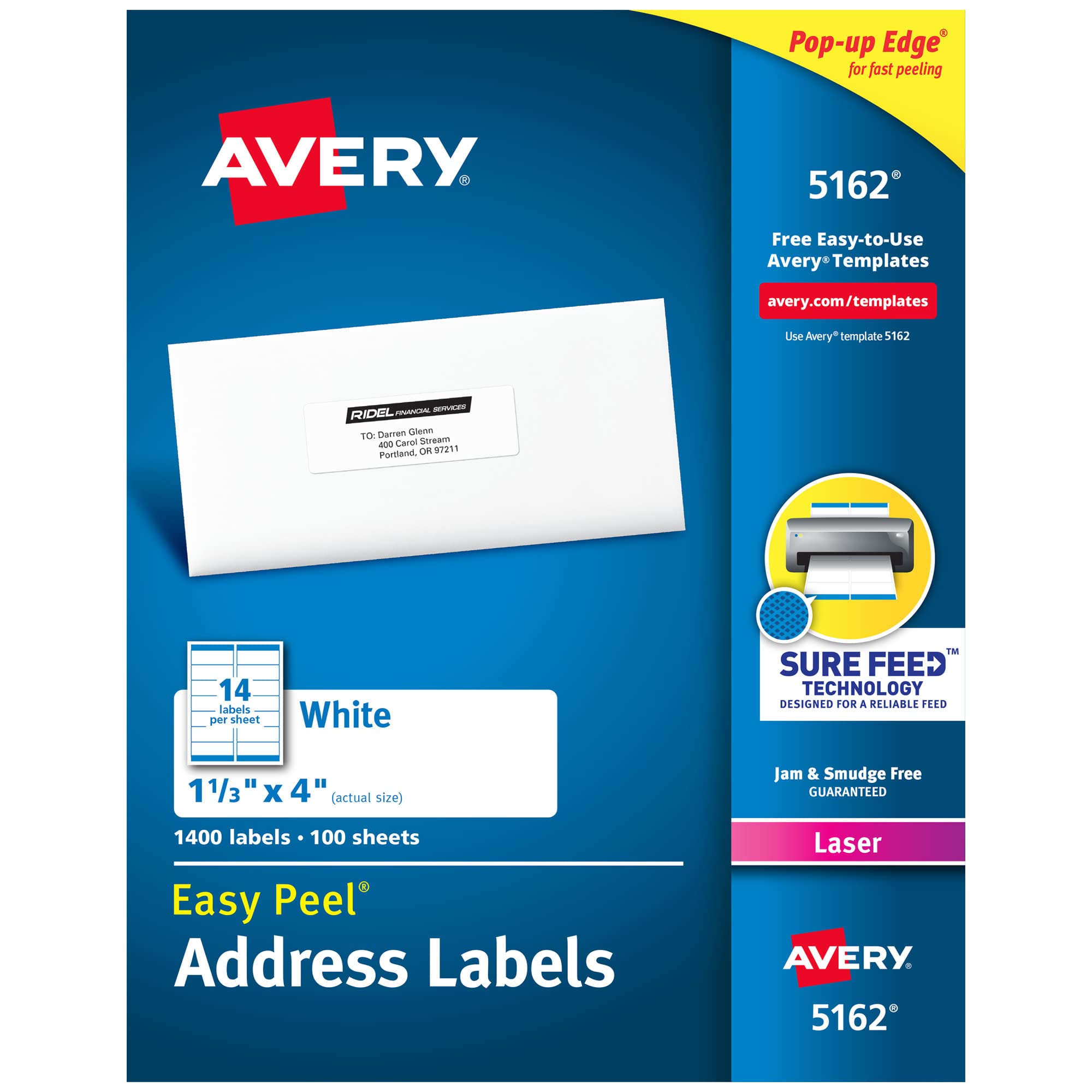 Avery Адресные этикетки Easy Peel для лазерных принтеро...