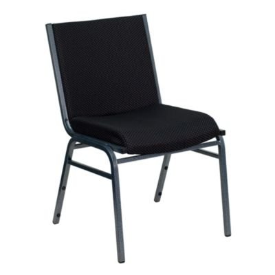 Flash Furniture 4 Pack HERCULES Series Heavy Duty Black Dot Fabric Chair Stack Chair