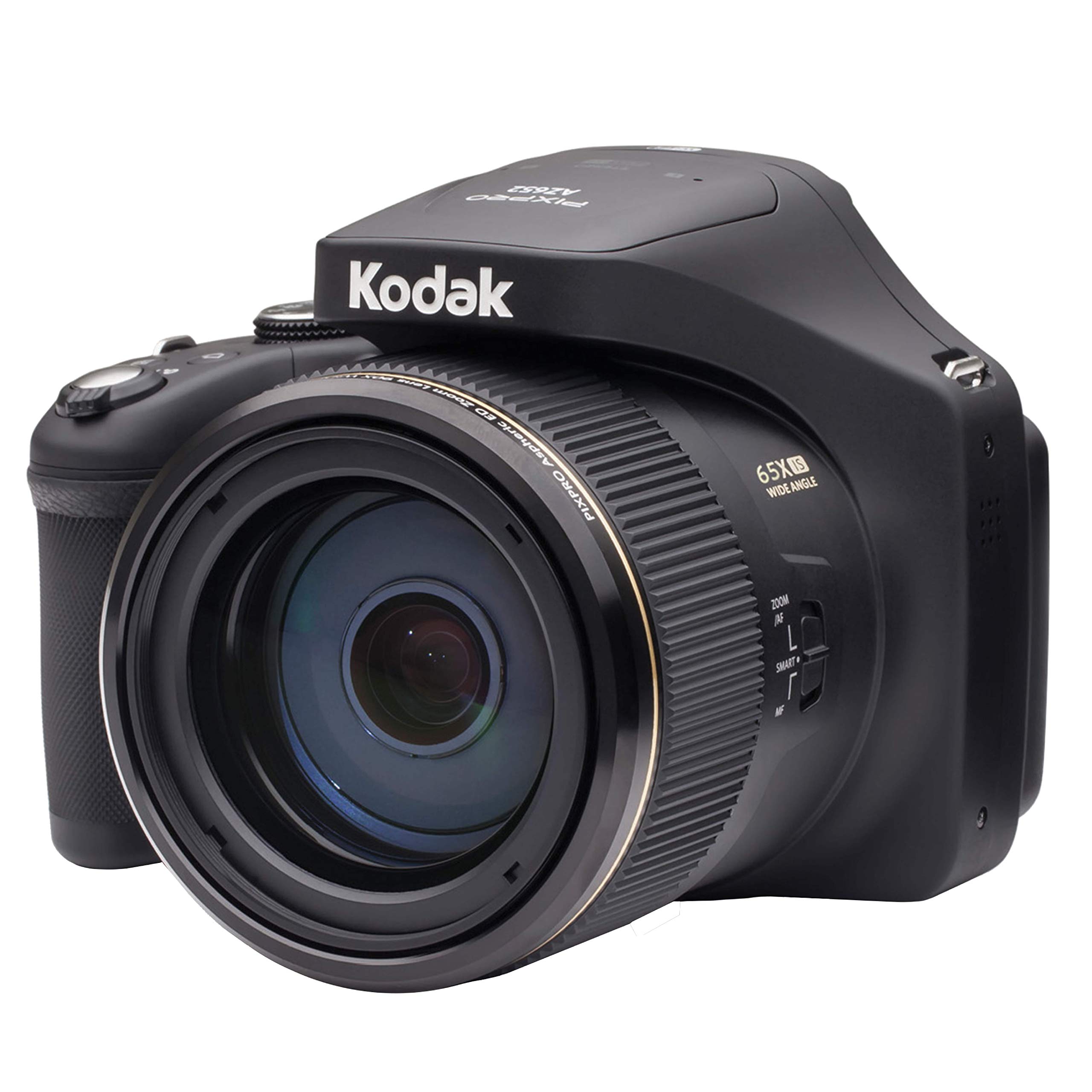Kodak Цифровая камера PIXPRO Astro Zoom AZ652-BK 20 МП с 65-кратным оптическим зумом и 3-дюймовым ЖК-дисплеем (черный)