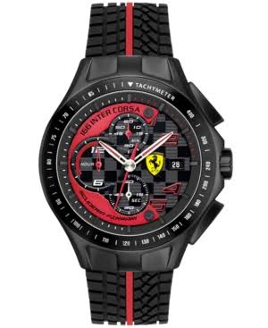 Ferrari Мужские 0830077 Race Day Chronograph с черным каучуковым ремешком