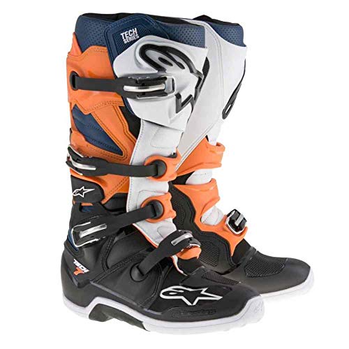 Alpinestars Мужские ботинки для мотокросса Tech 7 - Оранжевый / Синий - 11