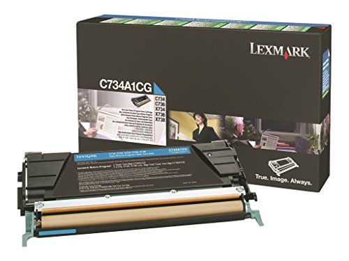 Lexmark C734A1CG Голубой картридж с тонером в рамках пр...