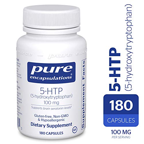  Pure Encapsulations - 5-HTP (5-гидрокситриптофан) 100 мг. - Гипоаллергенная пищевая добавка для стимулирования синтеза сер...