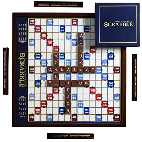 WS Game Company Scrabble Deluxe Edition с вращающейся деревянной игровой доской