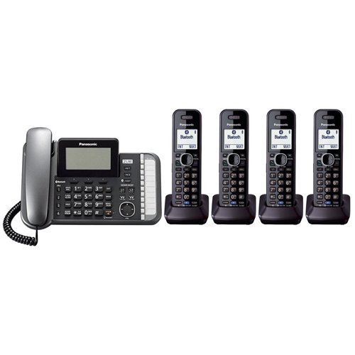 Panasonic KX-TG9582B + 2 KX-TGA950B Комбинированный проводной/беспроводной телефон 2-линейная система DECT 6.0