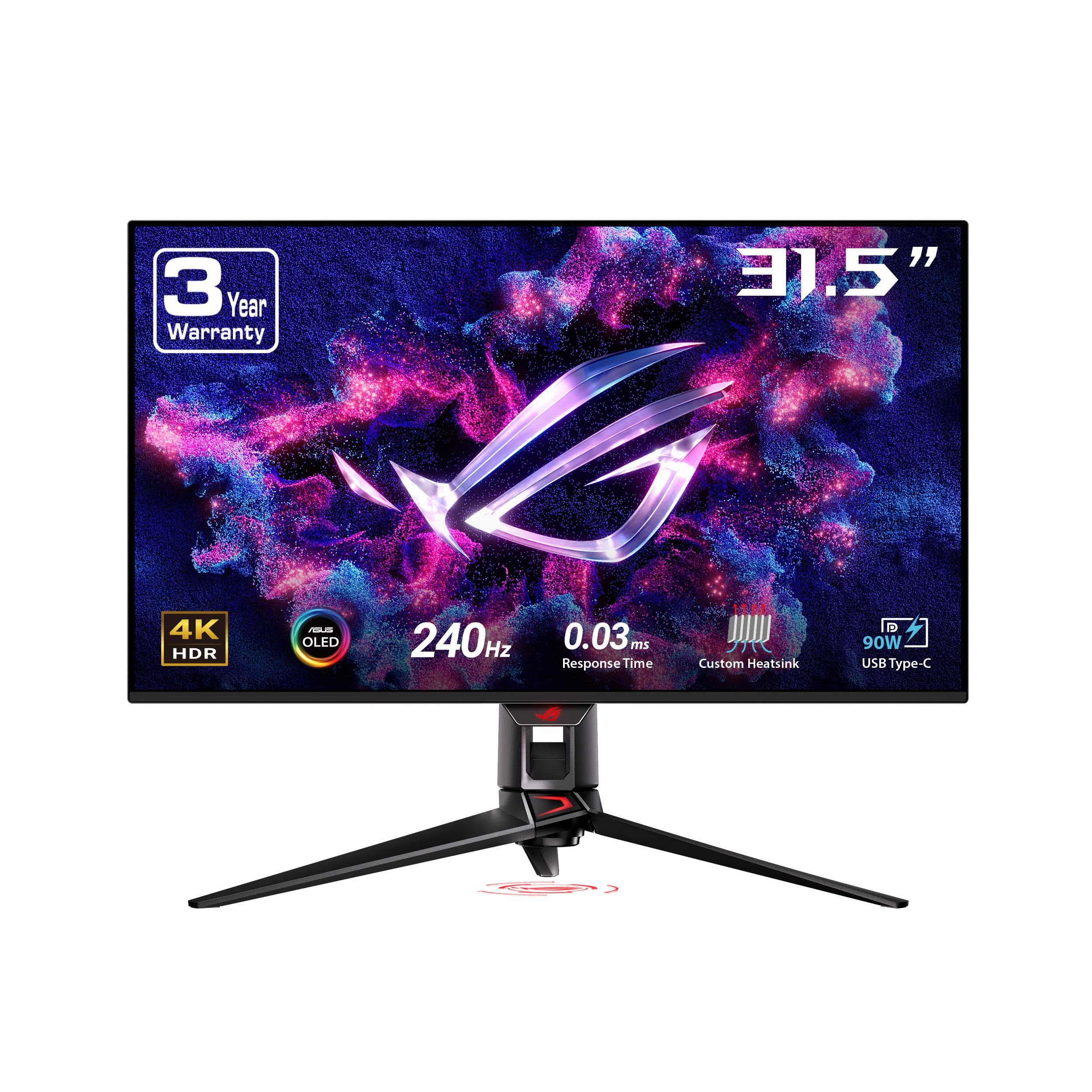  Asus ROG Swift 32” 4K OLED Gaming Monitor (PG32UCDM) - UHD (3840 x 2160), QD-OLED, 240Hz, 0.03ms, G-SYNC Compatible, Custom Heatsink, Graphene film, 99% DCI-P3, True 10-bit, 90W USB-C, 3 year warranty...