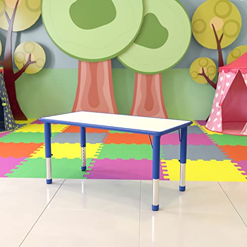 Flash Furniture Регулируемый по высоте прямоугольный пластиковый стол для занятий с серой столешницей