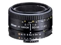 Nikon Объектив AF FX NIKKOR 50mm f / 1.8D с постоянным фокусным расстоянием и ручным управлением диафрагмой