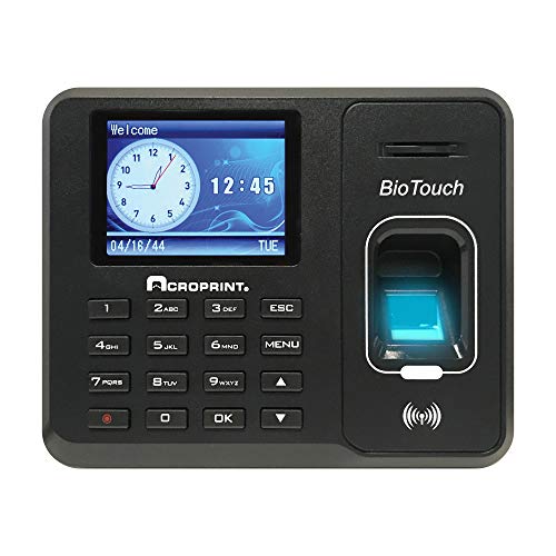 Acroprint BioTouch Автономные автоматические биометрические часы с отпечатками пальцев и датчиками приближения