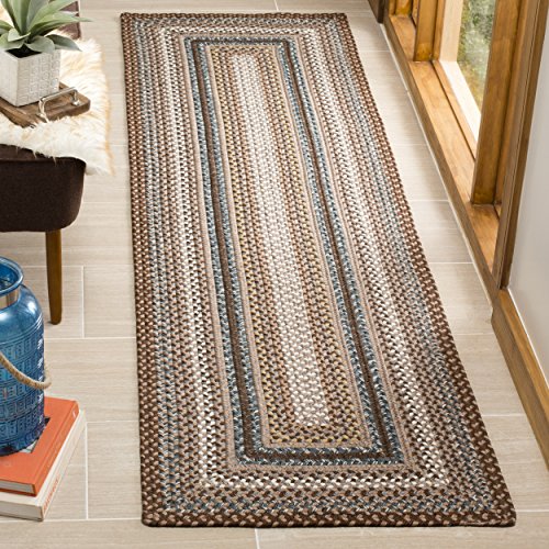 Safavieh Плетеный коричневый / многослойный коврик Размер: овал 5 x 8 футов