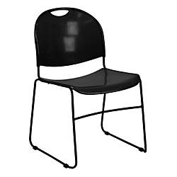 Flash Furniture 5 шт. HERCULES Series 880 lb. Вместимость Черный ультракомпактный стул с хромированной рамой