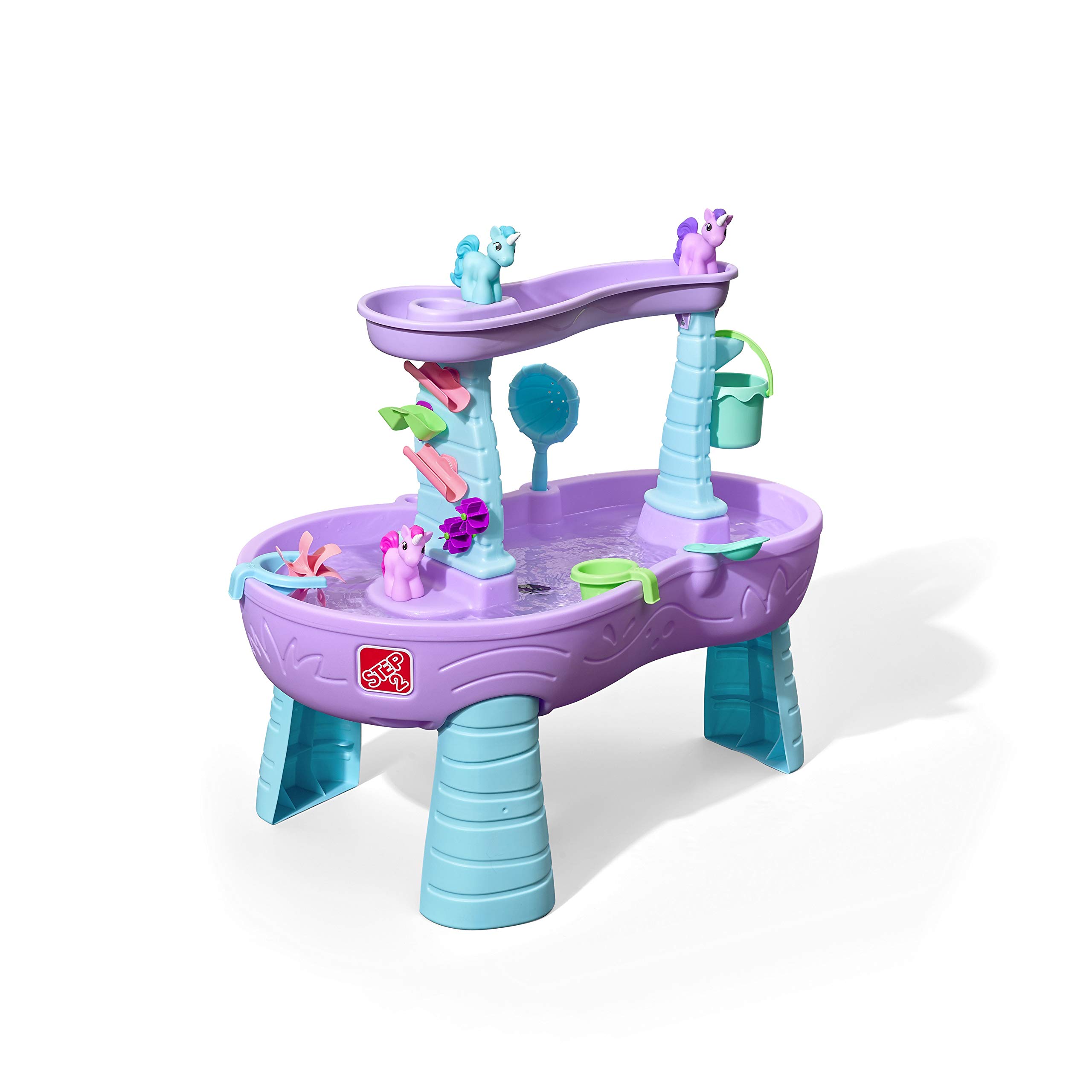  Step2 Водный стол с дождевым душем и единорогами Детский фиолетовый игровой стол с водой и набором аксессуаров...