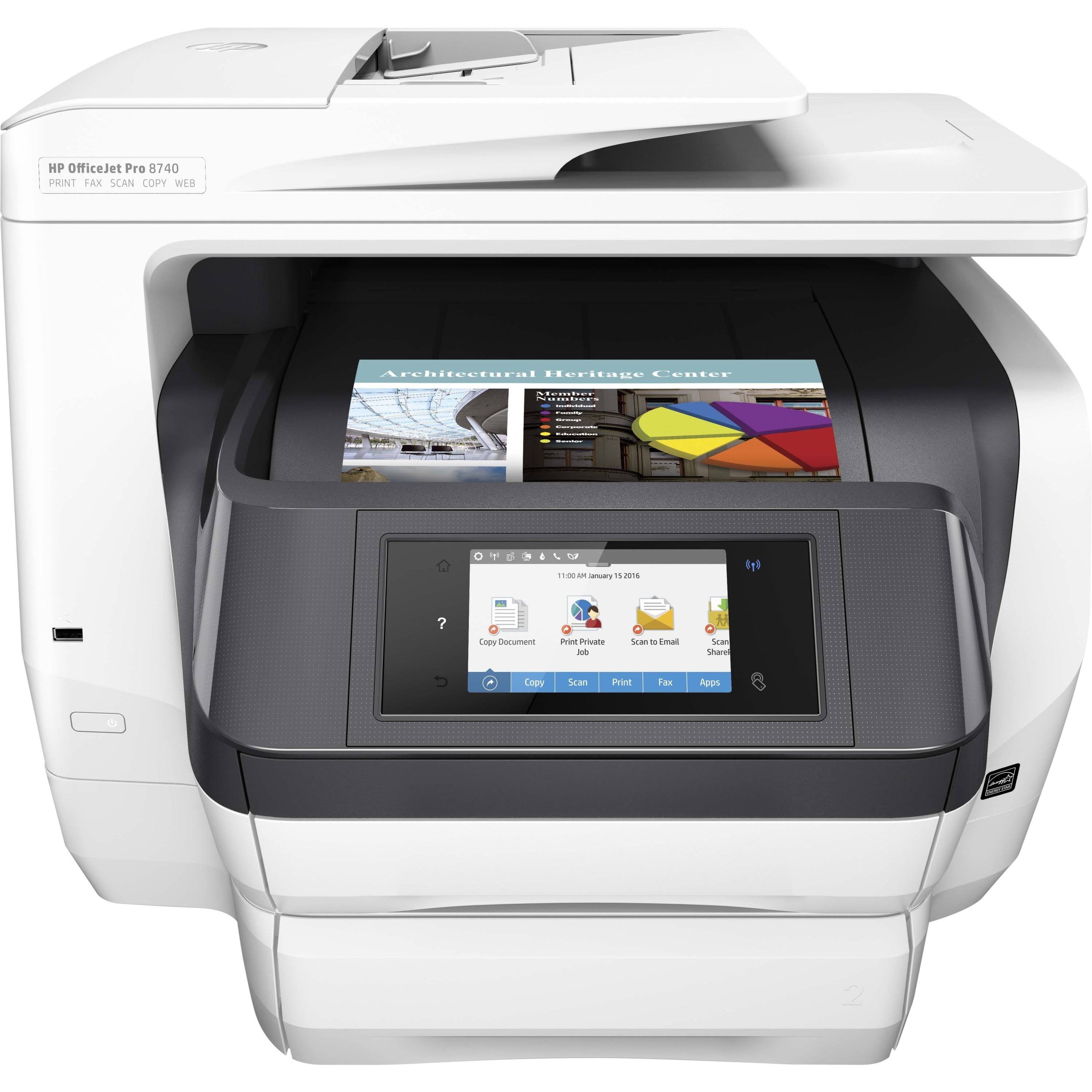 HP Беспроводной принтер  OfficeJet Pro 8740 All-in-One с мобильной печатью и функцией мгновенной подачи чернил (K7S42A)