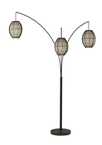  Adesso 4026-26 Maui Arc Lamp - 82-дюймовый торшер с 3 лампами - торшер с отделкой под античную бронзу. Светильники для домаш...