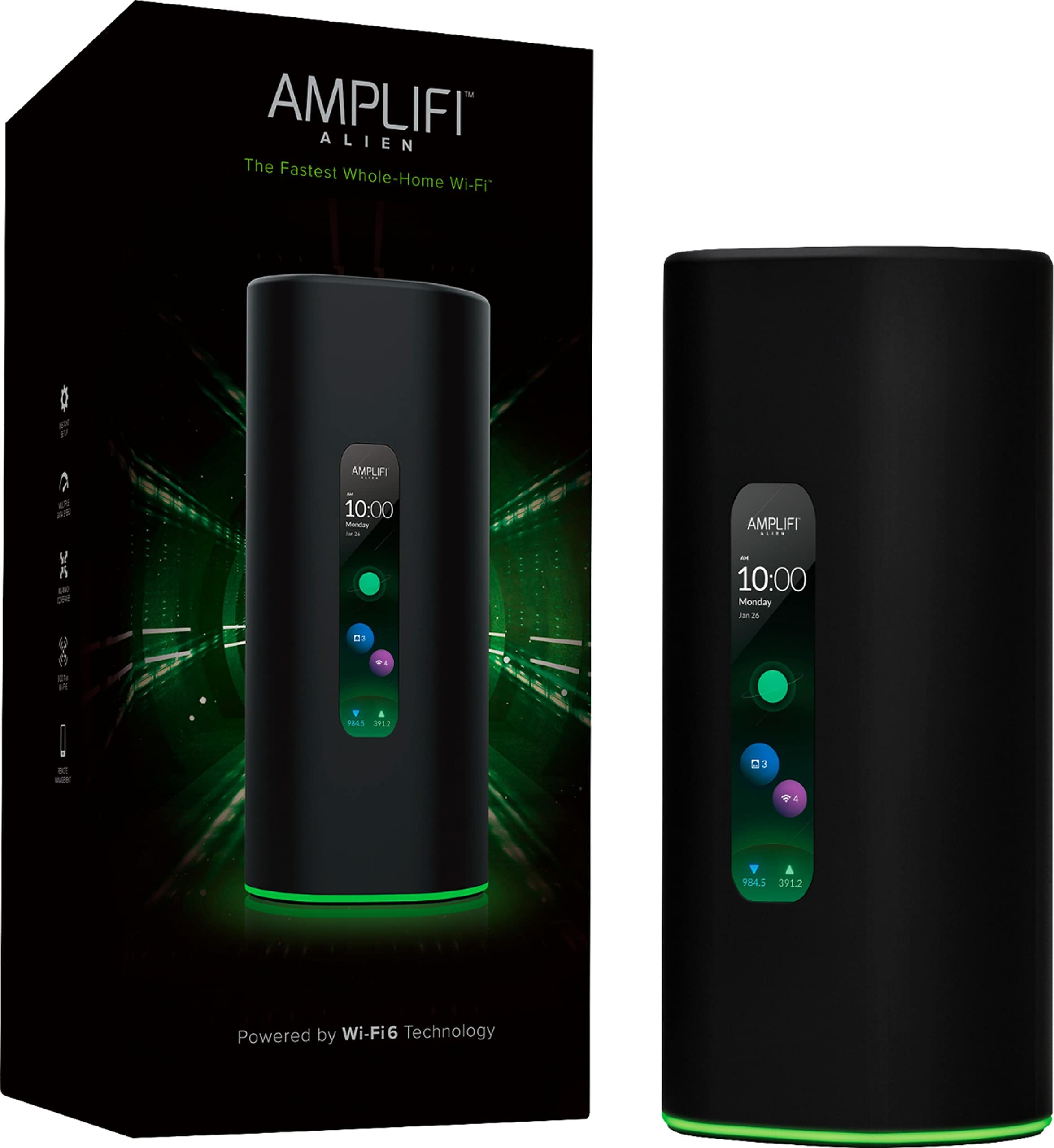 Ubiquiti Networks AmpliFi Alien Tri-Band Wi-Fi 6 Масштабируемая ячеистая система Маршрутизатор Wi-Fi 6 AX Gaming Mesh Networking System