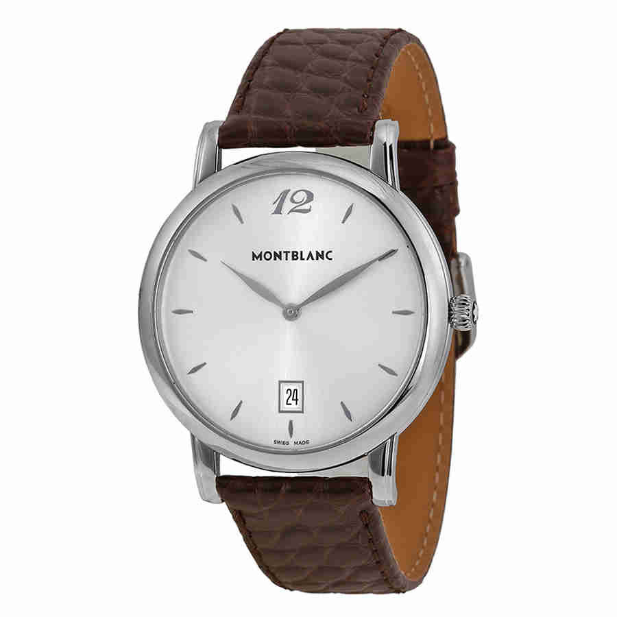 Montblanc Star Classique Date из нержавеющей стали коричневые кожаные мужские часы 108770