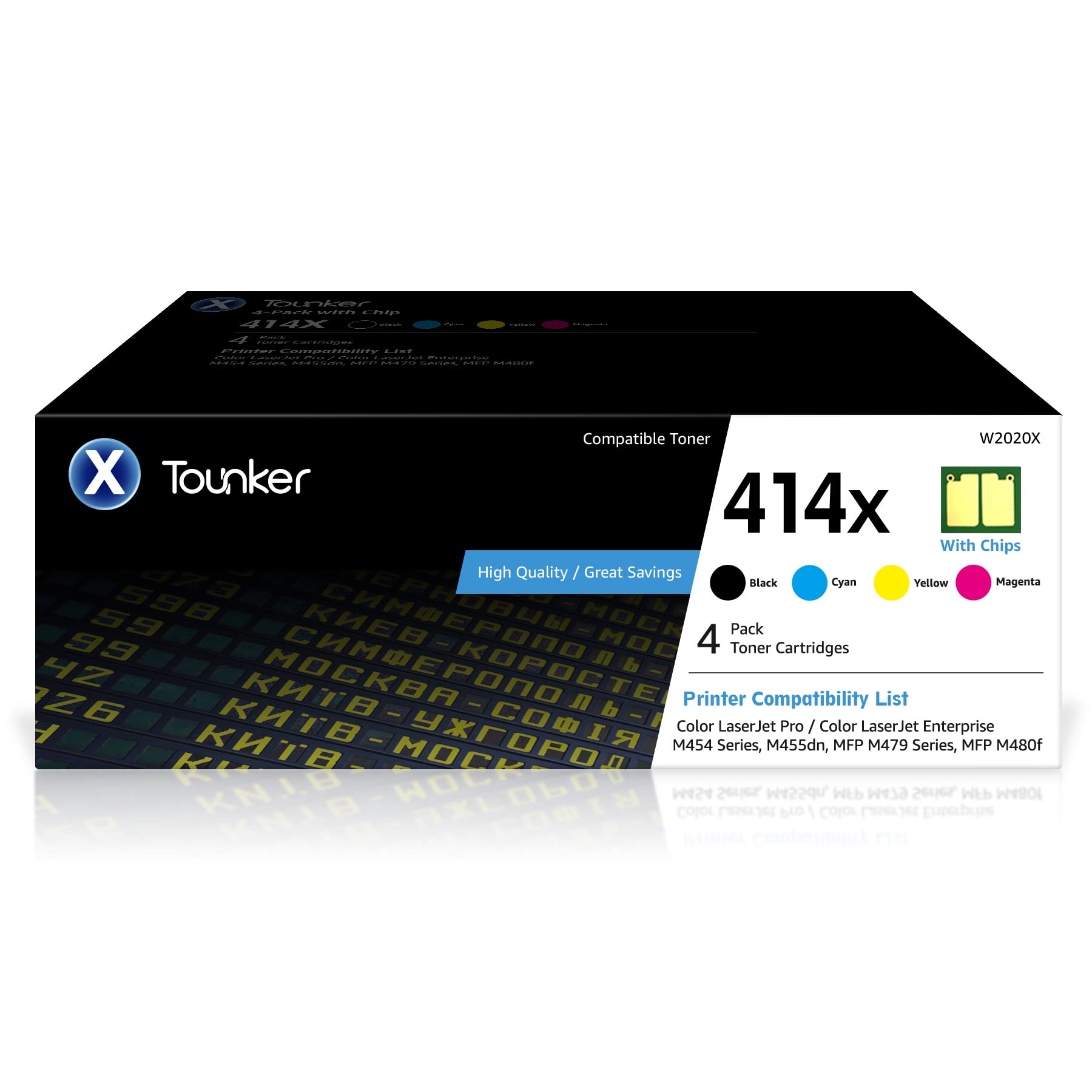 Tounker Сменный совместимый картридж с тонером для HP 414X
