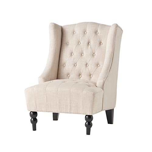 Great Deal Furniture Clarice Tall Wingback Стул с тканевым акцентом